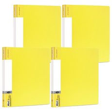 珠友文化 PP 彈簧夾 雙上 DL-0610, 黃色, 4本