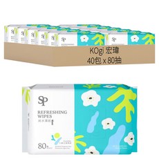 KOgi 宏瑋 SP純水濕紙巾 小黃瓜清爽款, 1入, 40包