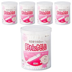 SANYO 山洋 嬰幼兒用棉花棒 日本原裝進口 百分百綿 幾丁聚糖抗菌加工, 200入, 5罐