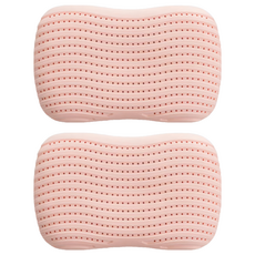 LoveCity 寢城之戀 蜂巢蛋糕零壓力100%乳膠貓肚皮枕, 2個, 蜜桃粉