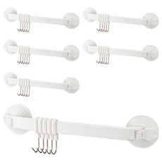 小麥購物 5鉤 居家強力吸盤掛勾 L2345, 6個, 白色