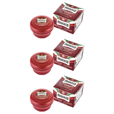 PRORASO 紅標 刮鬍皂 檀香，含乳木果油和檀香油, 150ml, 3個