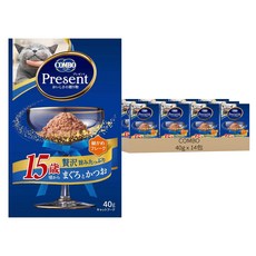 COMBO PRESENT 吻饌蒸煮食 15歲高齡食, 鮪魚+鰹魚, 40g, 14包