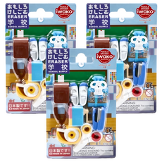 Iwako 造型橡皮擦套裝, 學校文具, 拼圖橡皮擦, 日本製造, 3組