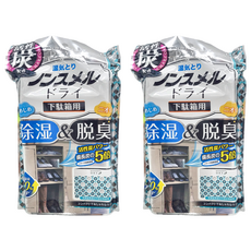 Hakugen Earth 白元 鞋櫃用除濕脫臭劑，活性炭無香，鞋櫃內除濕, 76g, 2個