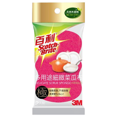 3M Scotch-Brite 百利 多用途細緻木漿棉菜瓜布, 2片, 1包