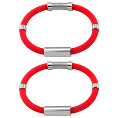 負離子防靜電手環 女款 紅色, 2個 - 時尚防靜電手環，讓您擺脫靜電困擾