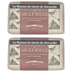 PURESENCE 樸香氛 法國馬賽皂之家 紅土香氛精油面膜皂, 天然保護成分, 清潔保養兩用, 125g, 2顆
