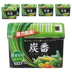 KOKUBO 小久保 炭番蔬果室用除臭劑, 凝膠質地不易翻灑, 體積小巧不占空間, 簍空蓋子防止揮發過快, 日本制, 150g, 6盒