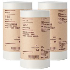 MUJI 無印良品 再生聚乙烯垃圾袋 M 30入, 3捲