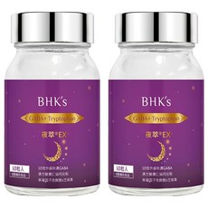 BHK’s 夜萃EX+ 素食膠囊 GABA 酸棗仁 助眠放鬆, 60顆, 2罐