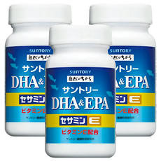 SUNTORY 三得利 DHA & EPA 維他命E 芝麻素, 120顆, 3罐