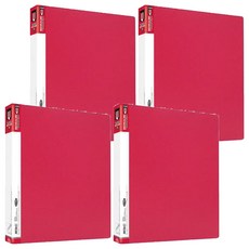 珠友文化 A4 二孔 PP圓型夾, 紅色, 4本