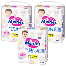 Merries 妙而舒 日本境內版 金緻柔點透氣褲型尿布 6~11kg, M, 156片