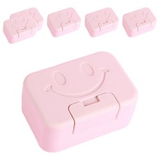 喵汪森林 攜帶式肥皂盒 笑臉款 6個 粉色 旅行必備
