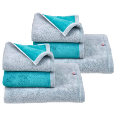 PRAIRIE DOG DAIRY PRAIRIE 今治純棉翻轉色彩雙股毛巾, 34x80cm, 日本製, 100%純棉, 湖綠灰, 2條