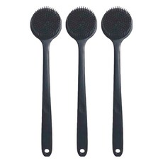 新升級好好握洗澡刷背刷 輕量款, 矽膠材質, 38x8x3.5cm, 約130g, 經典黑, 3支