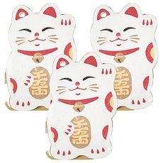 SHIMOYAMA 新款膨脹木漿棉海綿 招財貓 小貨, 3入, 1個