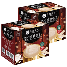 台灣茶人 3合1黑糖奶茶, 24g, 10包, 2盒