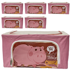 收納王妃 玩具總動員 牛津布收納箱 火腿 22L, 粉紅色, 6個