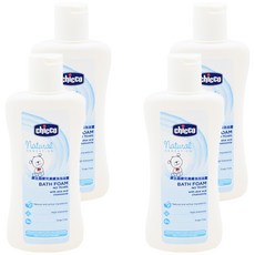 Chicco 原生脂嬰兒潤膚泡泡浴露, 無淚配方, 含有蘆薈和洋甘菊, 無皂鹼, 200ml, 4瓶