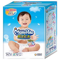MamyPoko 滿意寶寶 瞬潔乾爽黏貼型尿布 12~17kg, XL, 168片