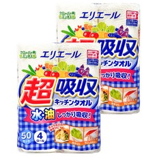 elleair 艾黎艾爾 超吸收強韌捲筒廚房紙巾, 4捲, 2袋