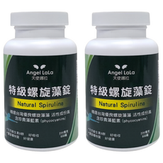 Angel LaLa 天使娜拉 特級螺旋藍藻，高單位天然B群，含珍貴螺旋藍素，600顆, 2罐