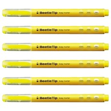 KOKUYO 國譽 Beetle Tip 獨角仙螢光筆, 6支, 黃色