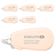 KOKUYO 國譽 ME 象牙白修正帶B罫 5.5mm幅 6m卷, 粉紅沙灘, 6個