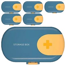 歐風可切藥便攜4分格藥盒 ABS+PP材質, 6個