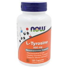 NOW Foods 酪胺酸膠囊, 120顆, 500mg, 1罐