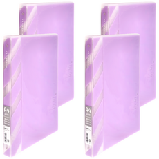 KyOKUTO 半透明彩色資料夾 30孔 A4 31.9 x 26.5 x 2.7cm, 粉紫色, 4本