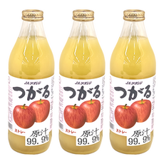 JA Aoren 青森縣蘋果汁津輕 日本青森縣產100%原汁 無添加健康飲品, 1L, 3瓶
