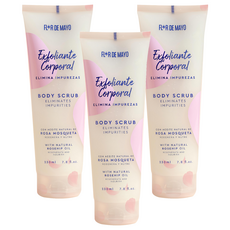 FLOR DE MAYO 佛洛美 玫瑰精萃緊緻抗皺去角質凝膠 身體磨砂膏 230ml, 3條