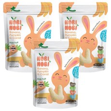 NOBI NOBI 娜比 兔兔小米菓, 15g, 3包, 香蕉蔬果