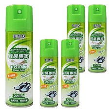 EMO 鞋臭專家 鞋內消臭劑 抗菌 220ml, 5瓶