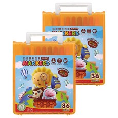 SIMBALION 雄獅 BLM 透明盒彩色筆 外盒顏色隨機, 36色, 2盒