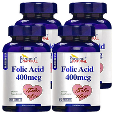 ESMOND NATURAL 愛司盟 葉酸食品錠 400mcg, 90顆, 4瓶