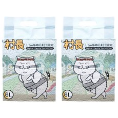 村長 極細抗臭豆腐砂 1.5mm 綠茶活性碳 極細顆粒 可沖馬桶 強效除臭, 6L, 2包