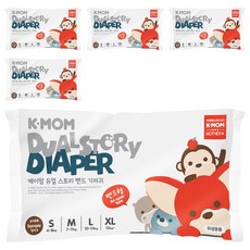 K-MOM 頂級超薄瞬吸黏貼型尿布 體驗包 4~8kg, S, 5片
