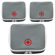 iSFun 旅行專用 十字收納藥包化妝包 小號 灰色, 3個