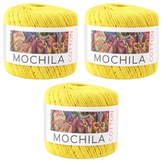 brandyarn Mochila 棉針織線 黃色 200公尺, 3捲