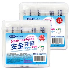 Shallop 刷樂 安全牙籤衛生包, 300支, 2盒