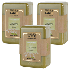 MARIUS FABRE 法鉑馬賽肥皂 天然橄欖草本皂 馬鞭草 (250g/個)｜溫和潔淨、草本香氛、適用各種膚質, 3個