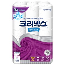 Kleenex 純軟天然紙漿3層卷衛生紙30m, 30m, 30捲, 1袋