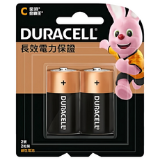 DURACELL 金頂 台灣公司貨 鹼性電池 2號, 2顆, 1組