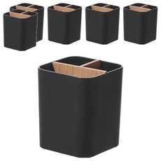 isona 愛收納 極簡3格分隔收納盒, 6個, 黑色