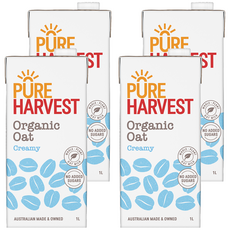 PURE HARVEST 澳洲有機燕麥奶咖啡師，奶油味，無添加糖, 1L, 4瓶