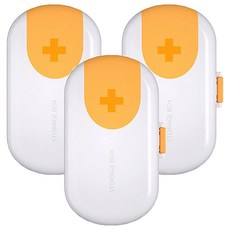 可切藥便攜隨身4分格藥盒 - 白色, ABS+PP材質, 6x10x2.5cm, 3個